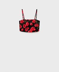 Mango Women's Floral Crop Top