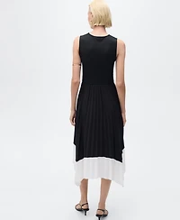 Mango Women's Combined Pleated Dress