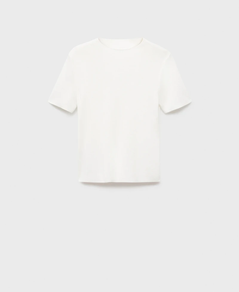 Mango Women's Short-Sleeved Fine-Knit Sweater