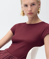 Mango Women's Combined Pleated Dress