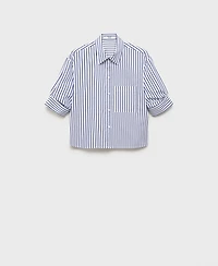 Mango Women's Striped Cropped Shirt