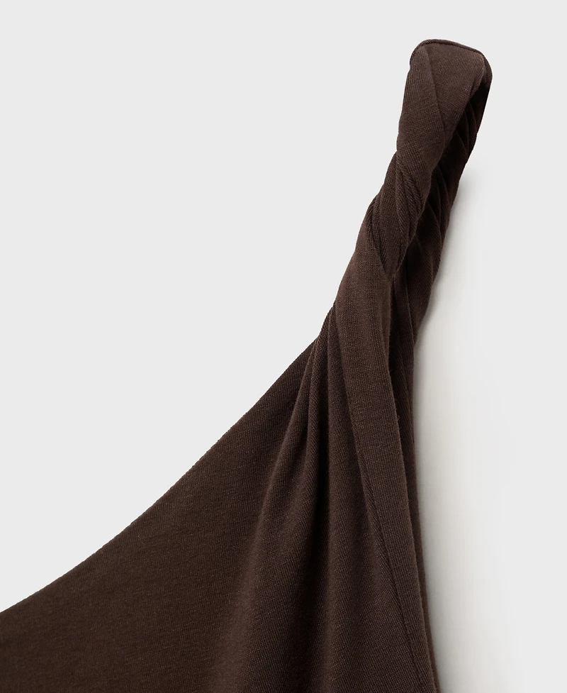 Mango Women's Gathered Strap Asymmetrical Dress
