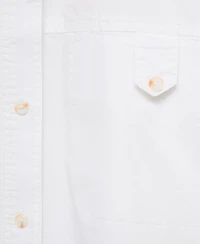Mango Women's Decorative Button Cotton Shirt