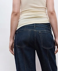 Mango Women's Stitching Detail Straight-Leg Maternity Jeans