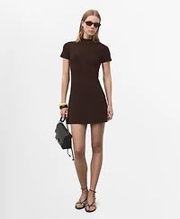 Mango Women's Perkins-Neck Knitted Dress