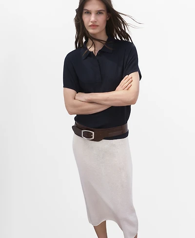 Mango Women's Short-Sleeved Polo-Neck Sweater