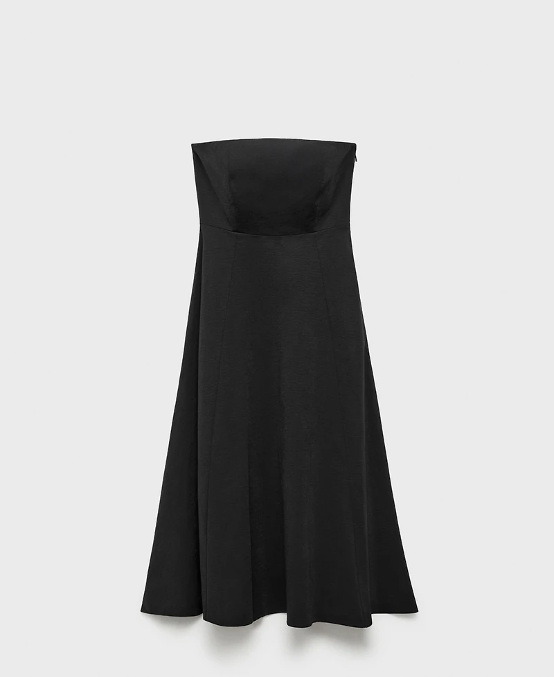 Mango Women's Long Strapless Dress