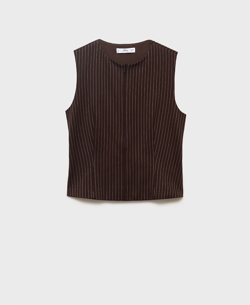 Mango Women's Fitted Zip-Up Top