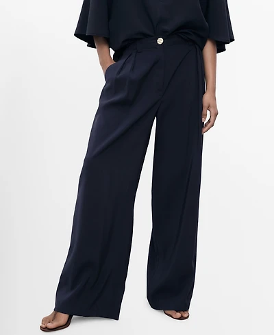 Mango Women's Straight-Fit Pleated Pants