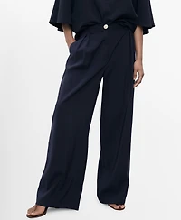 Mango Women's Straight-Fit Pleated Pants