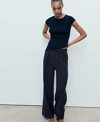 Mango Women's Straight-Fit Pleated Pants