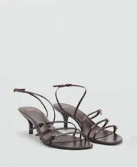 Mango Women's Buckle Kitten-Heel Sandals