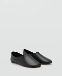 Mango Women's Leather Flat Shoes