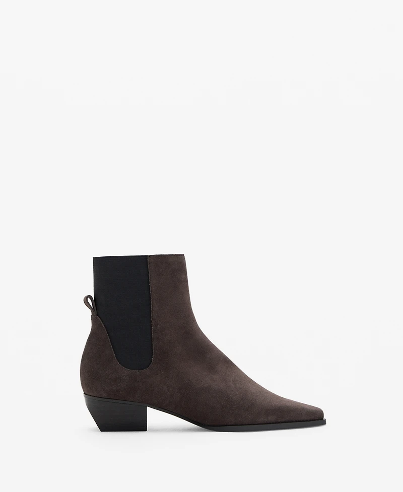 Mango Women's Heel Suede Ankle Boots