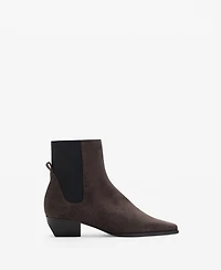 Mango Women's Heel Suede Ankle Boots