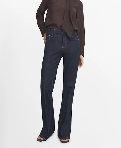 Mango Women's Violet Flared High-Rise Jeans
