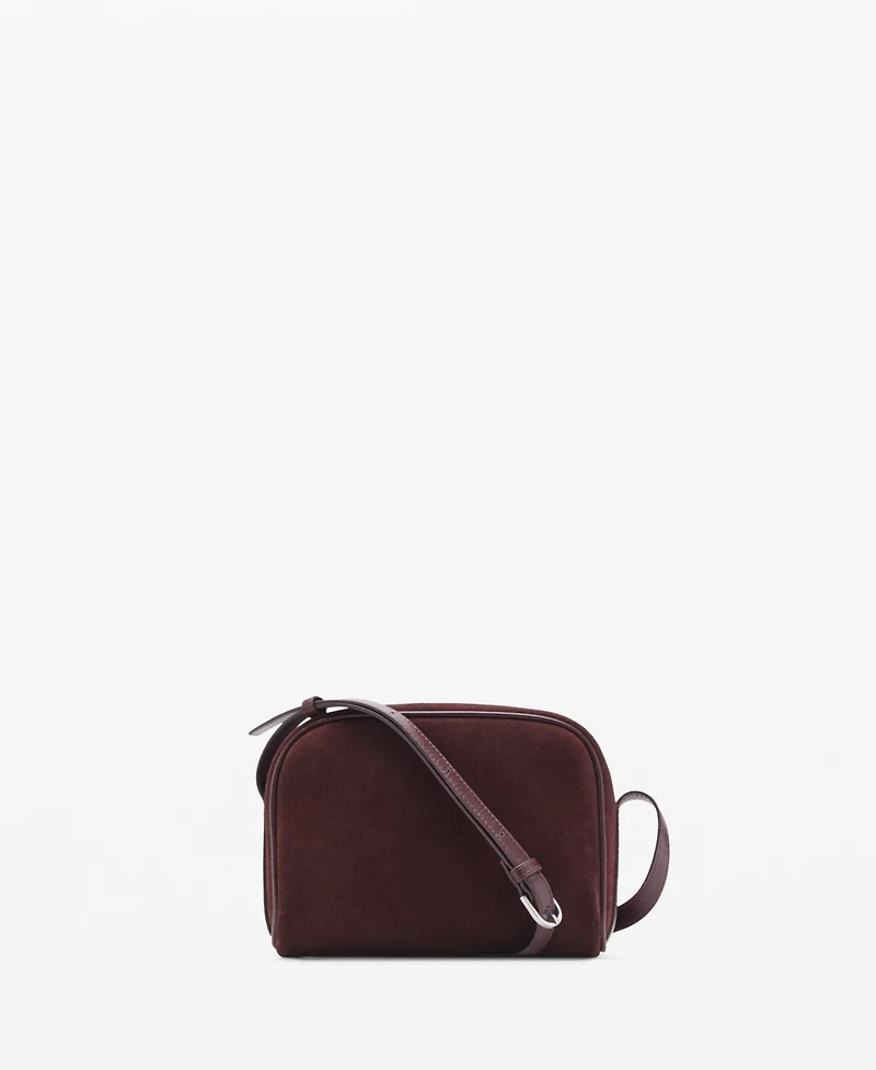 Mango Women's Suede Leather Shoulder Bag