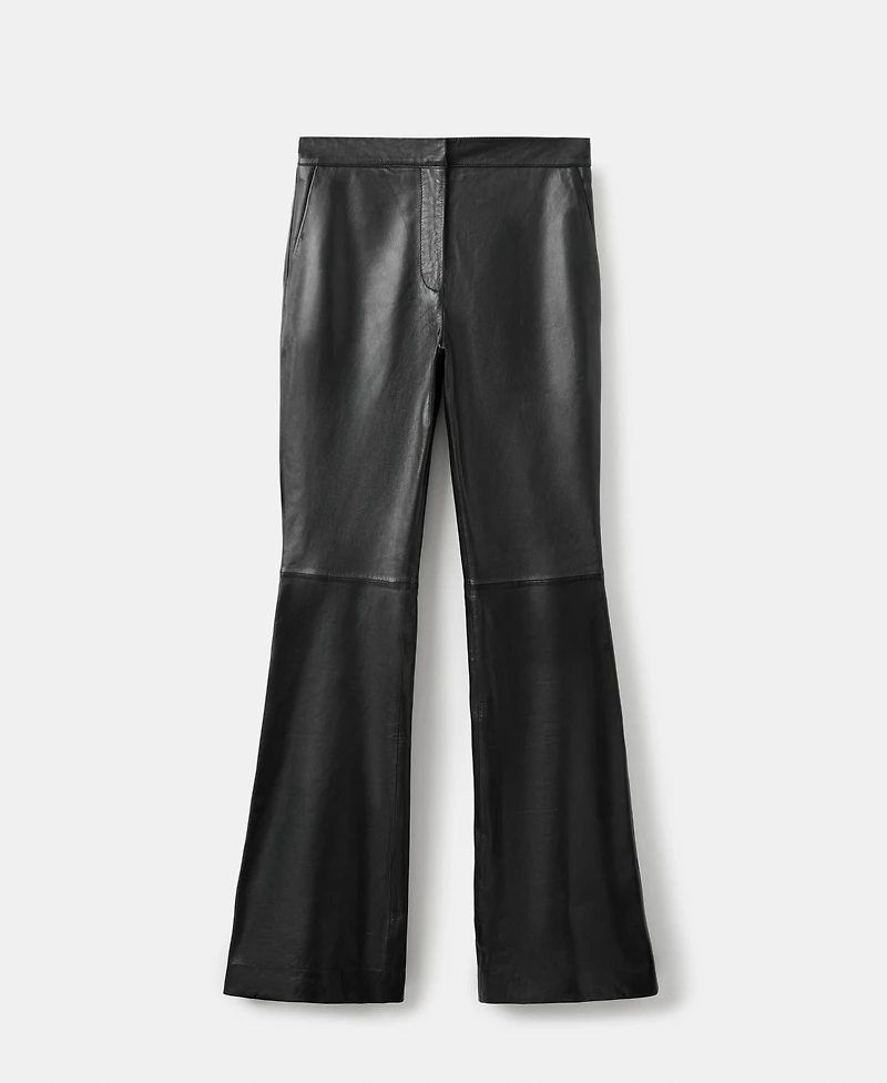 Mango Women's Leather Flare Pants