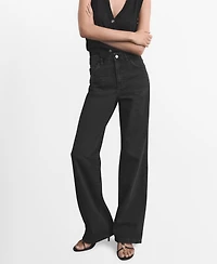 Mango Women's Danila Wide Leg High-Rise Jeans