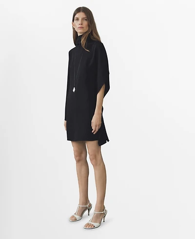 Mango Women's Short Asymmetrical Sleeve Dress