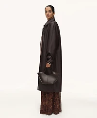 Mango Women's Long Leather-Effect Trench Coat