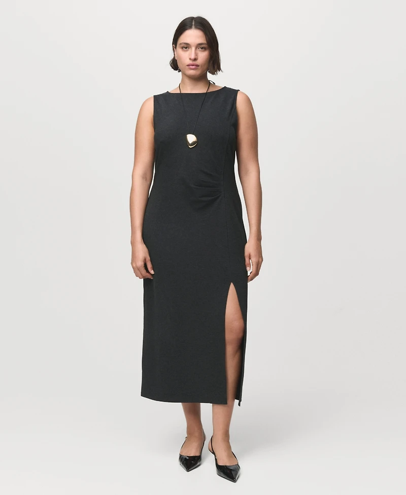 Mango Women's Cut-Out Ruched Dress
