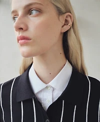 Mango Women's Striped Polo-Neck Sweater