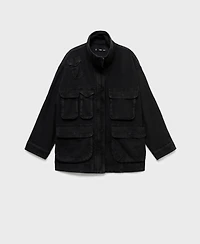 Mango Women's Pockets Oversized Denim Parka