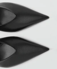 Mango Women's Pointed-Toe Leather Heeled Shoes