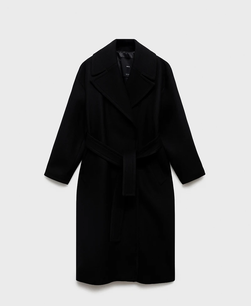 Mango Women's Belted Woolen Coat