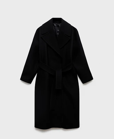 Mango Women's Belted Woolen Coat