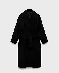 Mango Women's Belted Woolen Coat