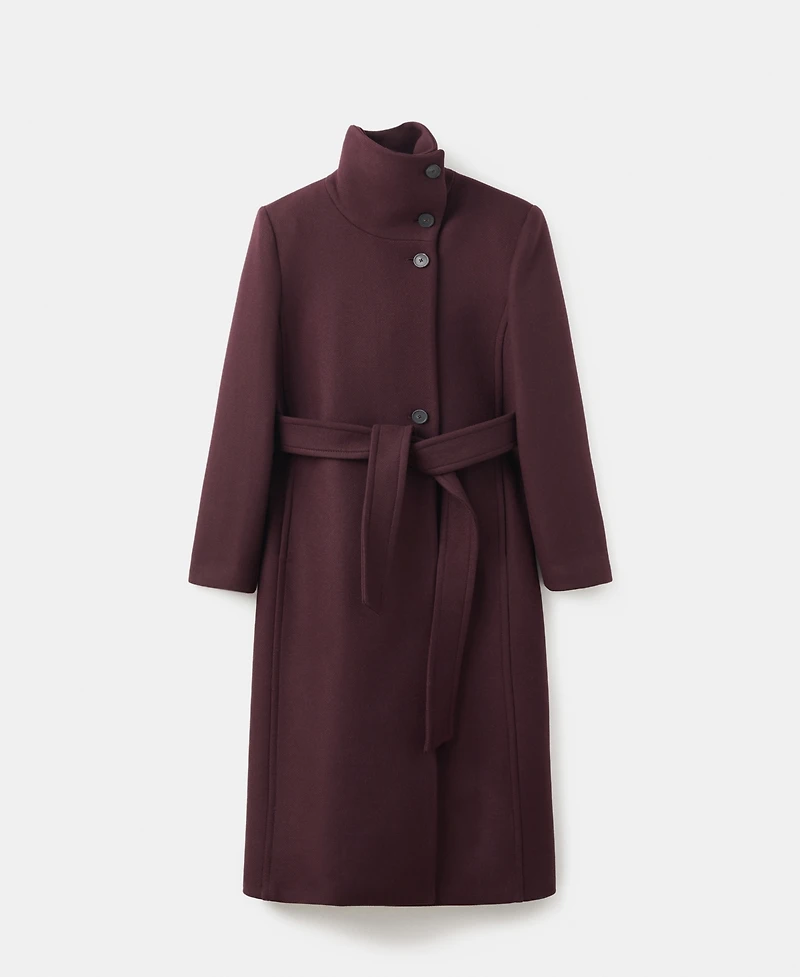 Mango Women's Virgin Wool Chimney Collar Coat
