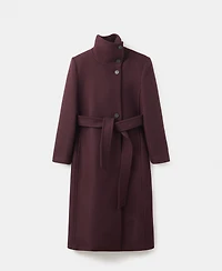 Mango Women's Virgin Wool Chimney Collar Coat