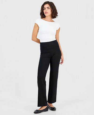 Ak Anne Klein Women's Wide-Waistband High-Rise Pants