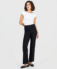 Ak Anne Klein Women's Wide-Waistband High-Rise Pants