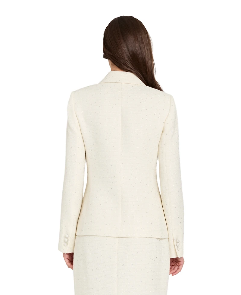 Tahari Asl Women's Peak Lapel Boucle Blazer