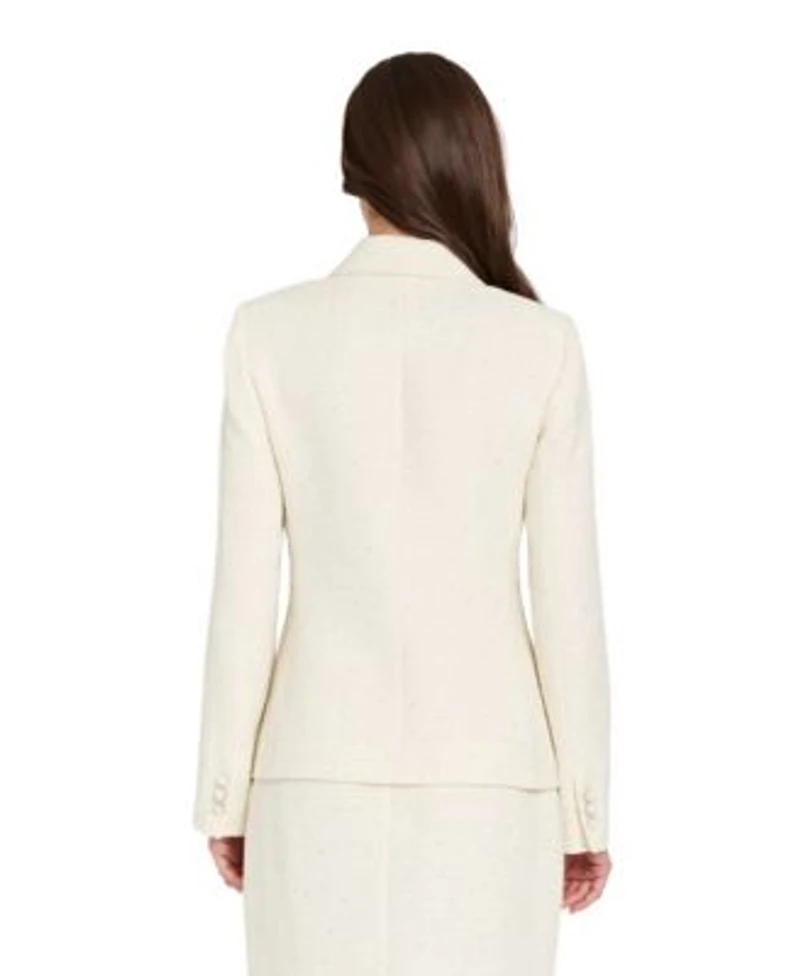Tahari Asl Womens Peak Lapel Boucle Shimmer Blazer Boucle Pencil Skirt