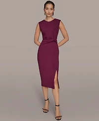 Donna Karan New York Women's Jewel-Neck Front-Slit Sheath Dress