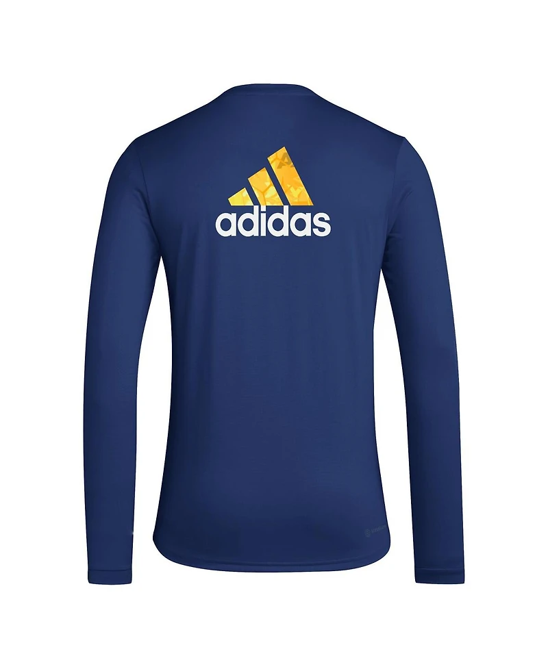 Adidas Men's Navy La Galaxy Local Pop Aeroready Long Sleeve T-Shirt