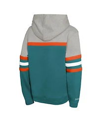 Mitchell & Ness Big Boys and Girls Aqua Miami Dolphins Throwback Head Coach Pullover Hoodie