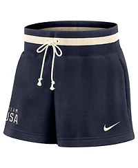 Nike Women's Navy Team Usa Phoenix Fleece High Rise Shorts