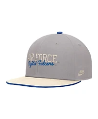 Nike Men's Gray Air Force Falcons Vintage Script Pro Dri-fit Snapback Hat