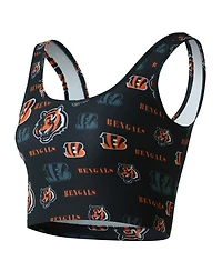 Concepts Sport Women's Black Cincinnati Bengals Mosaic Allover Print Bralette