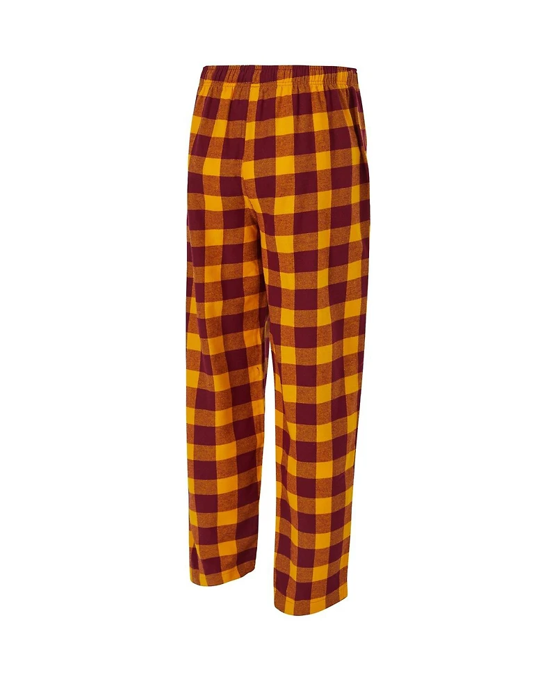 Concepts Sport Men's 2-Piece Burgundy/Gold Washington Commanders Avondale T-Shirt and Flannel Pants Set