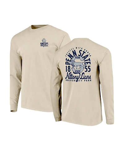 Image One Men's Natural Penn State Nittany Lions Comfort Colors Mascot Overlay Long Sleeve T-Shirt