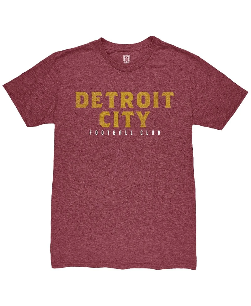 1863FC Men's Maroon Detroit City Fc Wordmark Twisted Tri-Blend Slub T-Shirt