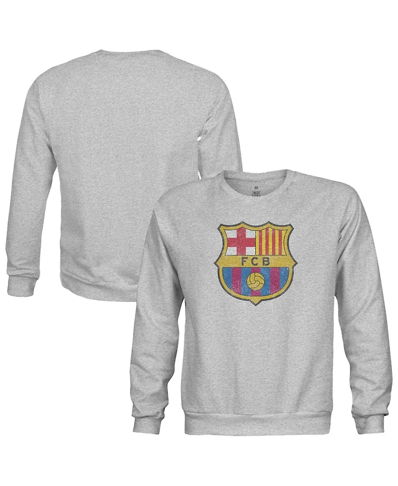 1863FC Big Boys and Girls Heather Gray Barcelona Pullover Crewneck Sweatshirt