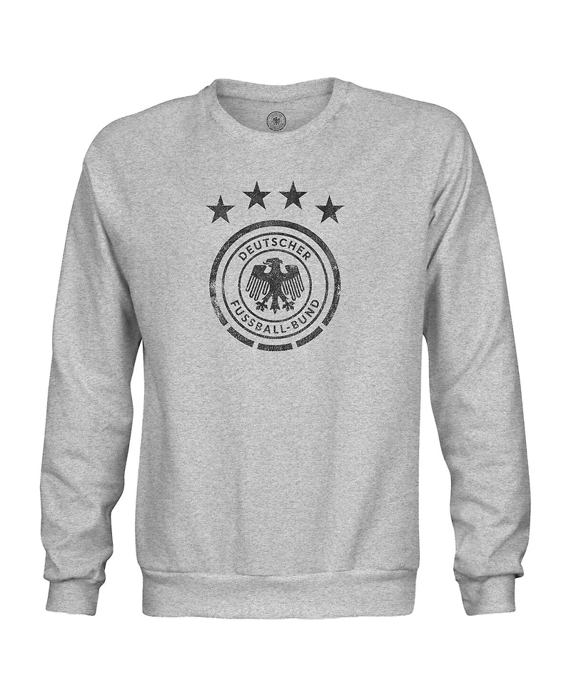 1863FC Men's 1863FC Heather Gray Germany National Team Mono Badge Pullover Sweatshirt