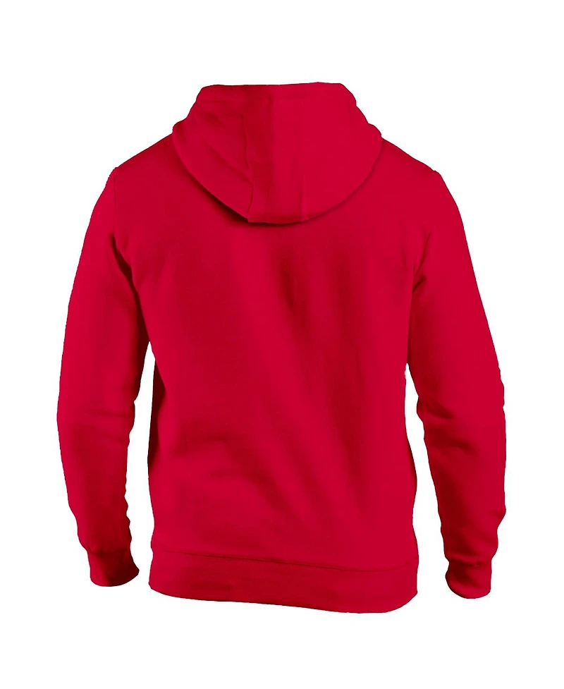 1863FC Men's Red Barcelona Mono Badge Fleece Pullover Hoodie